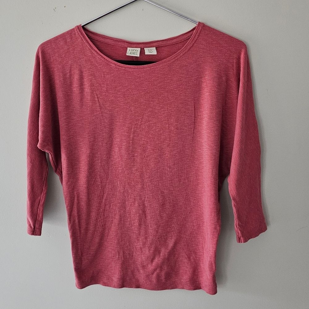 Lucy & Laurel Women's 3/4 Sleeve Shirt Size Small Blush Pink Top - Picture 1 of 3